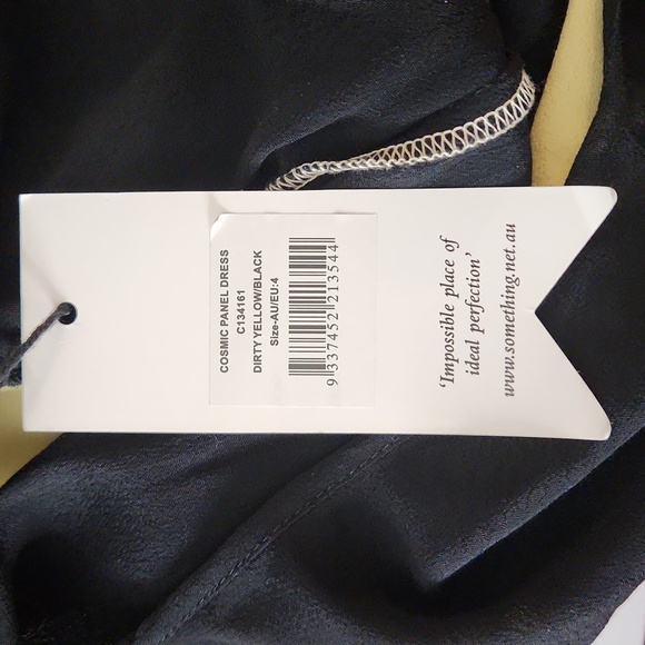 Something Else Cosmic Panel Dress Yellow Black New NWT Size 0 Mod Rockabilly - Picture 10 of 10
